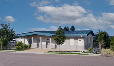 Rendering of the new water treatment plant looking from Reserve Street